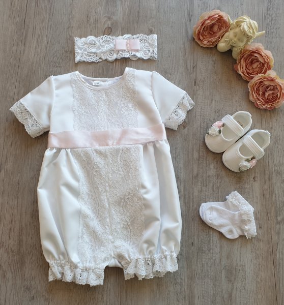 barboteuse dentelle pour baptême