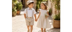 Tenue de mariage enfant été en lin et coton