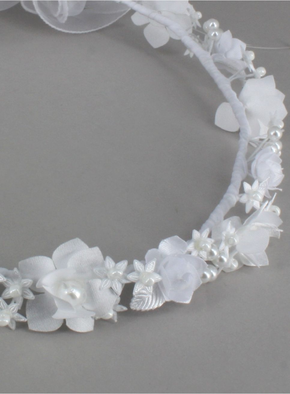 ZORVUJI Bijoux Cheveux Communion Fille, Couronne Fleur Cheveux Enfant, Bandeau Fille Première Communion Perles Serre-tête