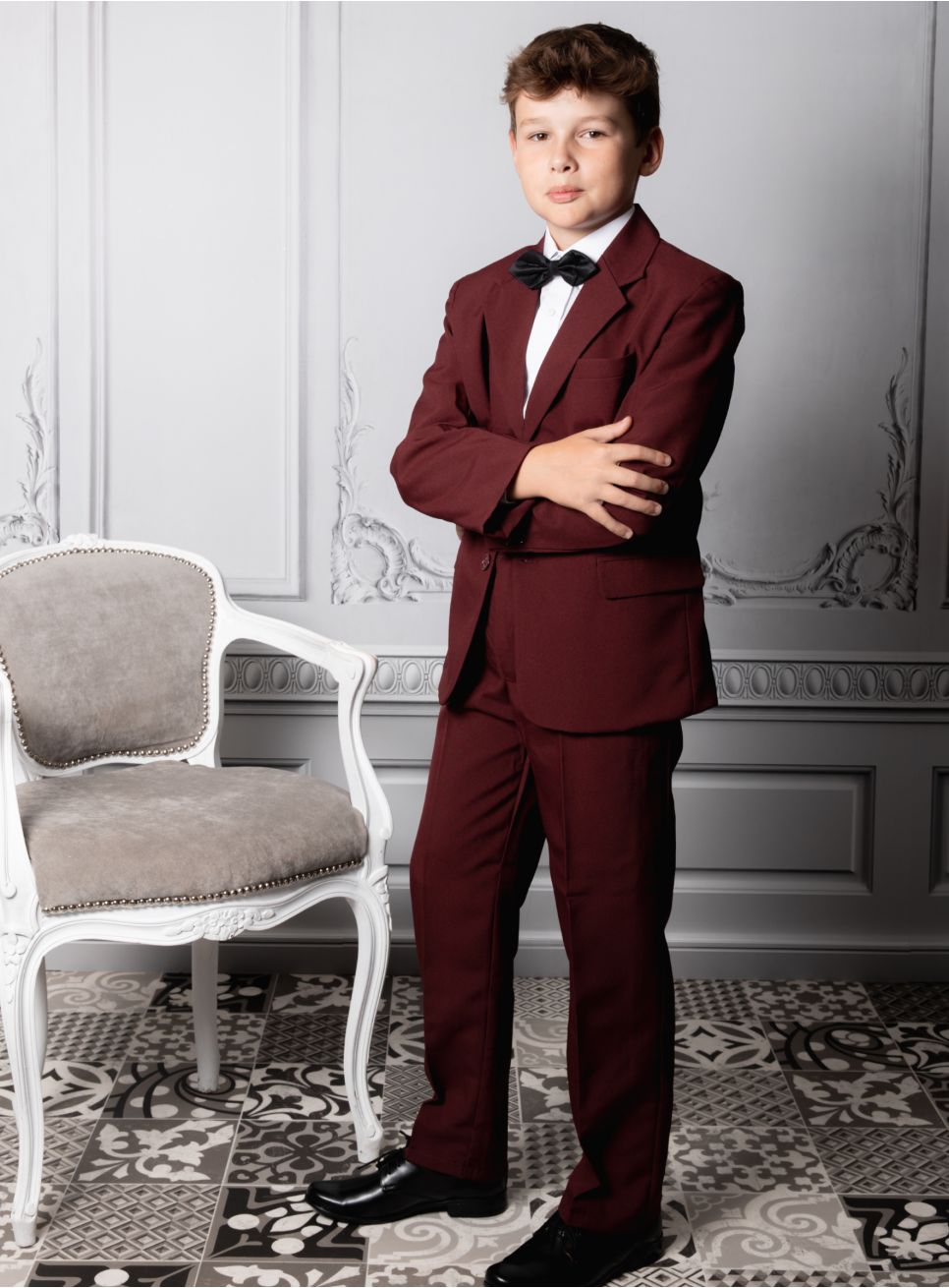 Veste Jacquard KIRANDY Avec Nœud Papillon - Blazer à Fleurs Homme - Style Avant-gardiste - Taille XL