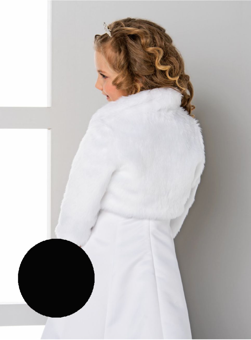 Icegrey Manteau Enfant Fille Elégant Cardigan Mariage Princesse Fausse Fourrure Hiver Veste Top Cape Wrap Coat Chaude, Blanc 1, 3-5 Ans