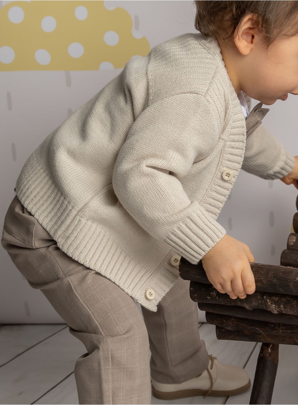 Cardigan Smoking Bébé Fait Main - Modèle Unique, Neuf Avec étiquettes