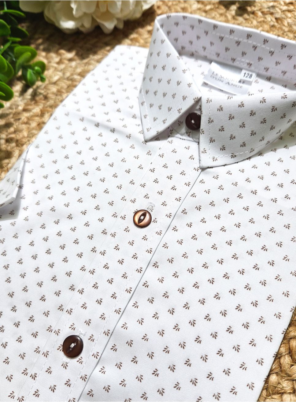 Chemise mariage à motif garçon manches courtes | Boutique Magique