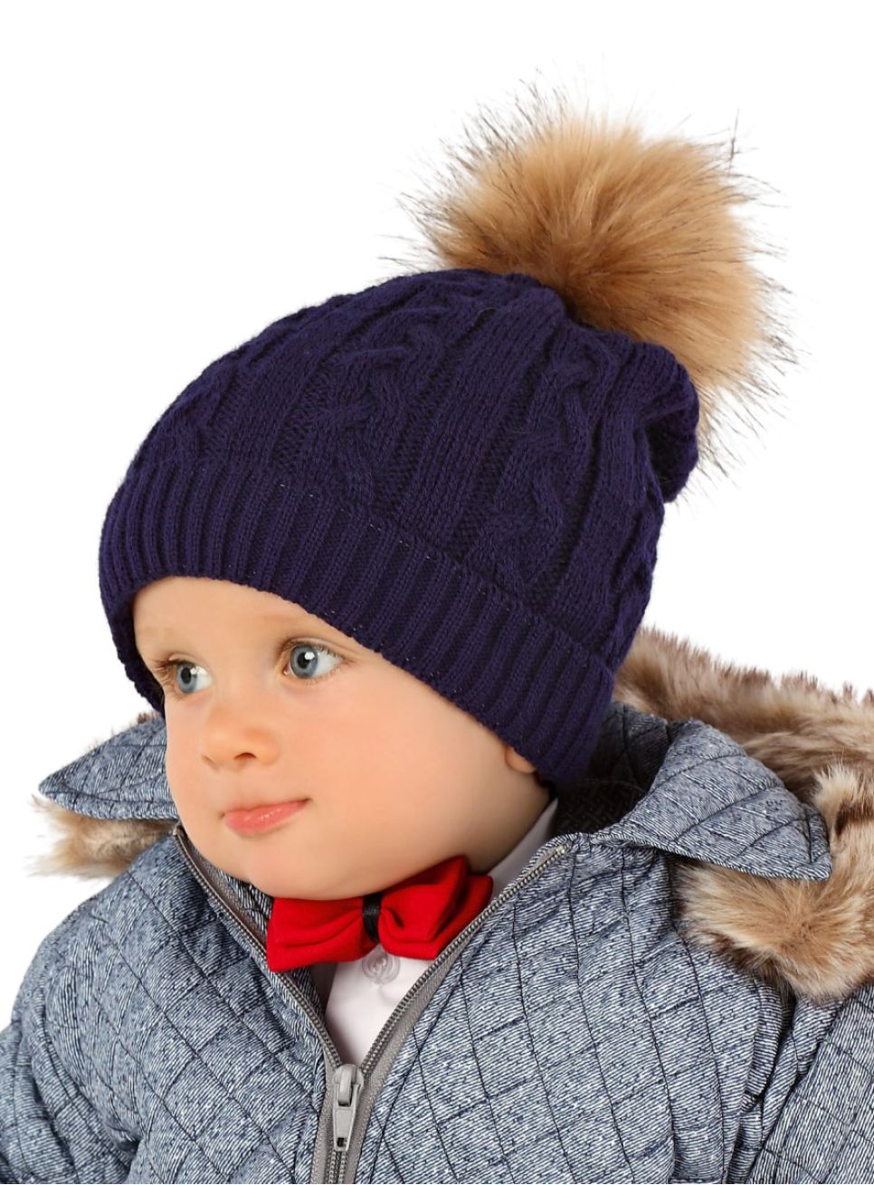 Bonnet Bébé Double Pompon - 100% Acrylique Doux - Tailles 0-1 Mois à 6-18 Mois - Couleurs Variées - Fabriqué Au Royaume-Uni - Chaleureux Et Mignon