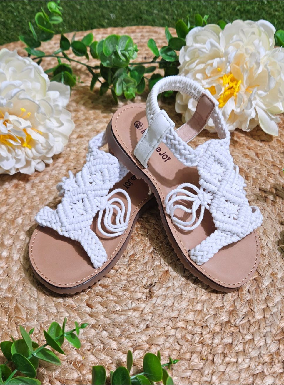 Sandales Compensées Blanches Cherokee Fille Taille 5 - Neuves Avec étiquettes, Style à Lanières