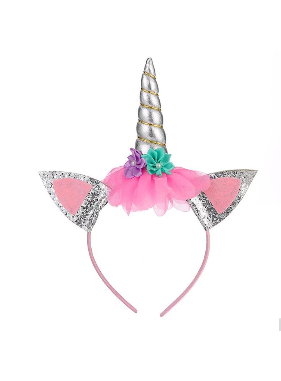 Set Ailes Et Serre-Tête Licorne Argenté – Accessoire Déguisement Enfant Pour Halloween, Carnaval, Fête