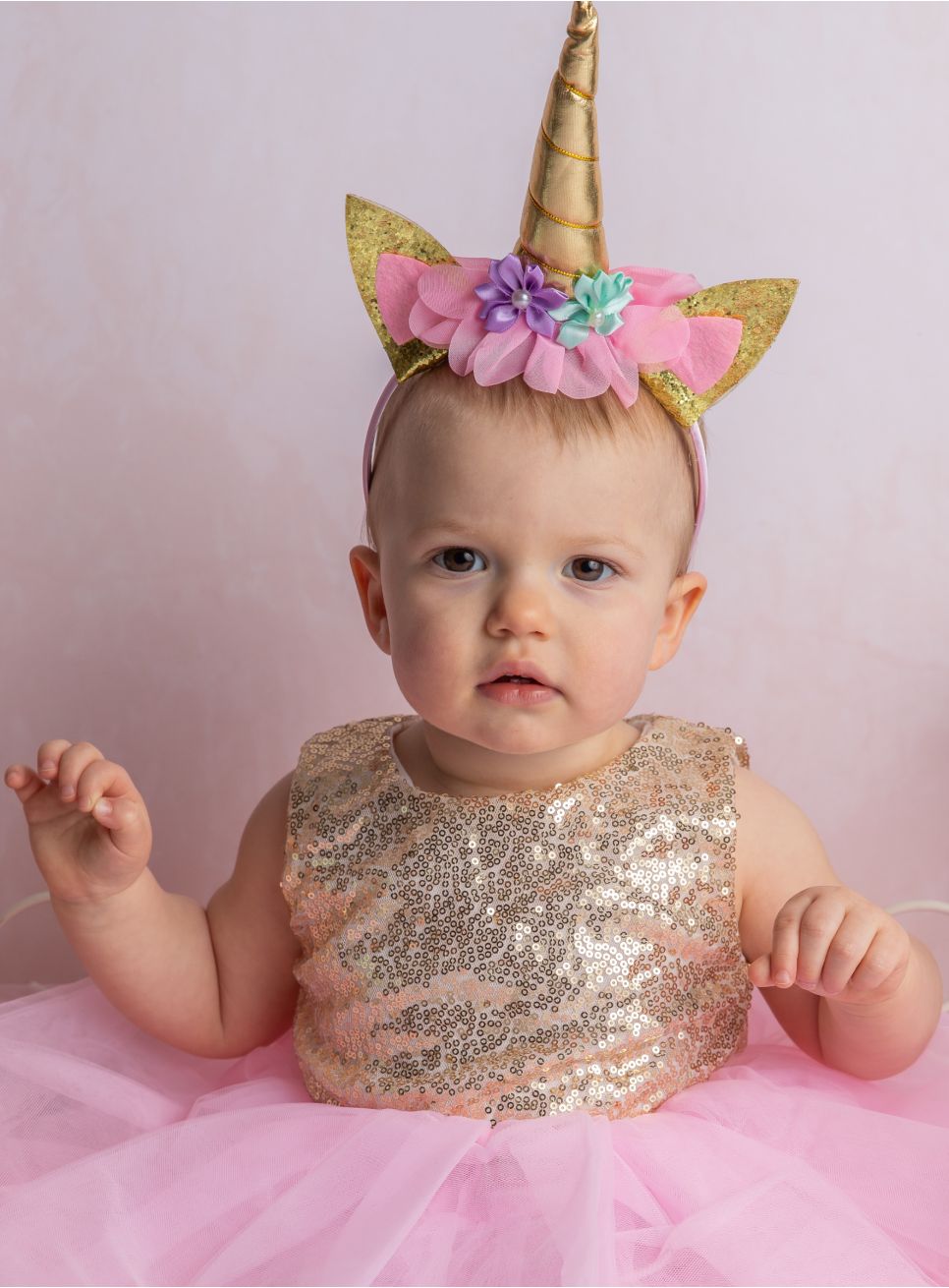 Tenue Fille 1er Anniversaire - Tutu Or Et Pêche - Tenue Neuve Sans étiquettes