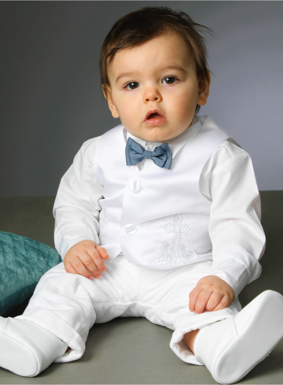 Gilet De Baptême Blanc Bébé - Taille 1 Mois à 2 Ans (Mixte) - Marque GHIMI Ref.16 - Neuf Avec étiquettes