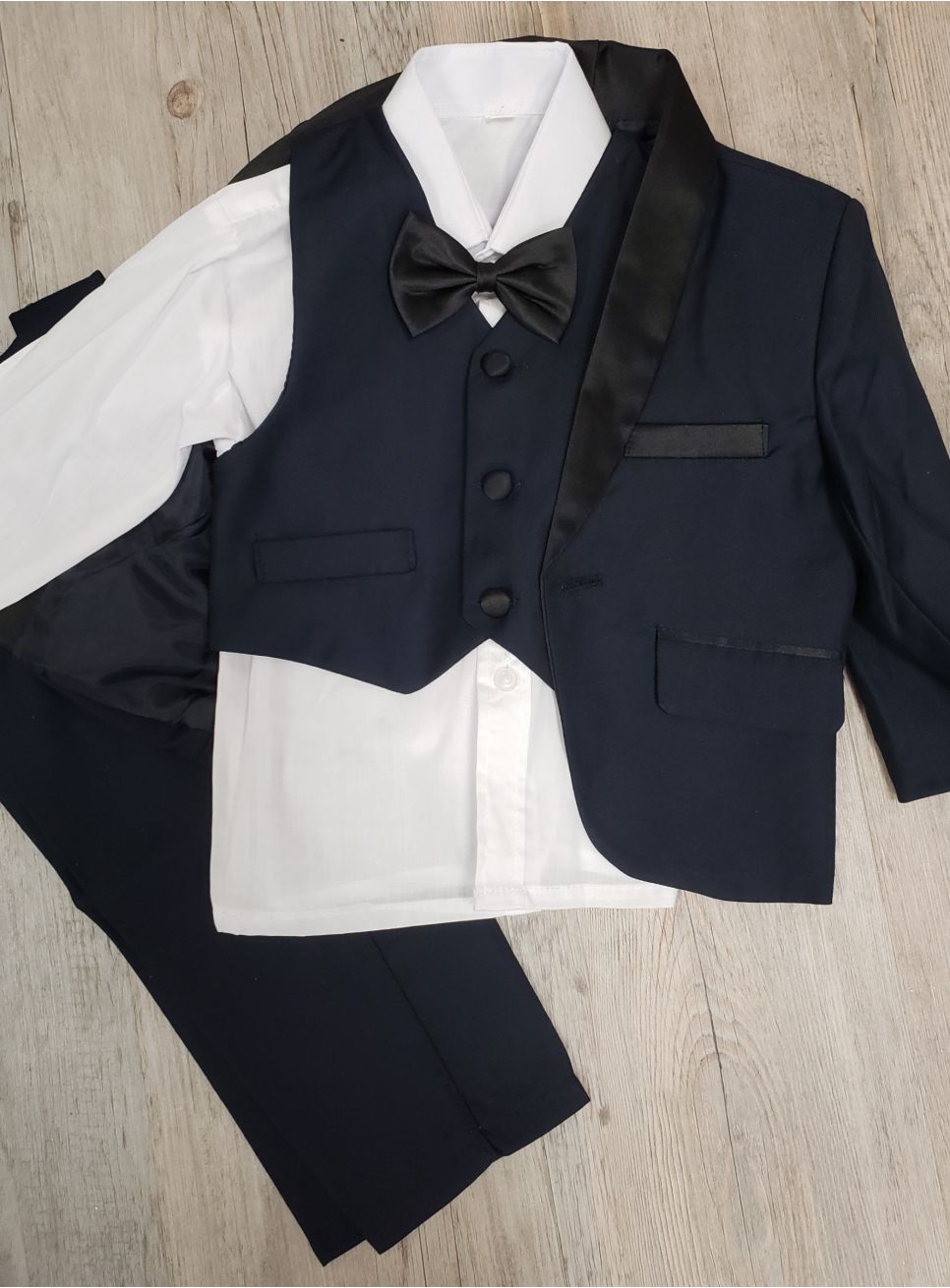 Costume 3 Pièces Avec Nœud Papillon Matalan - Bleu Marine Et Rose - Taille 10-11 Ans - Occasion Très Bon état (porté 2 Fois)