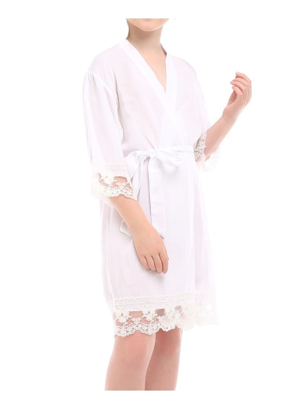 Lot De 7 Peignoirs De Mariage ASMIZ En Satin – 1 Blanc ‘Bride’ Pailleté Or + 6 Kimonos Fleuris Pour Demoiselles D’honneur, Préparation EVJF, Spa