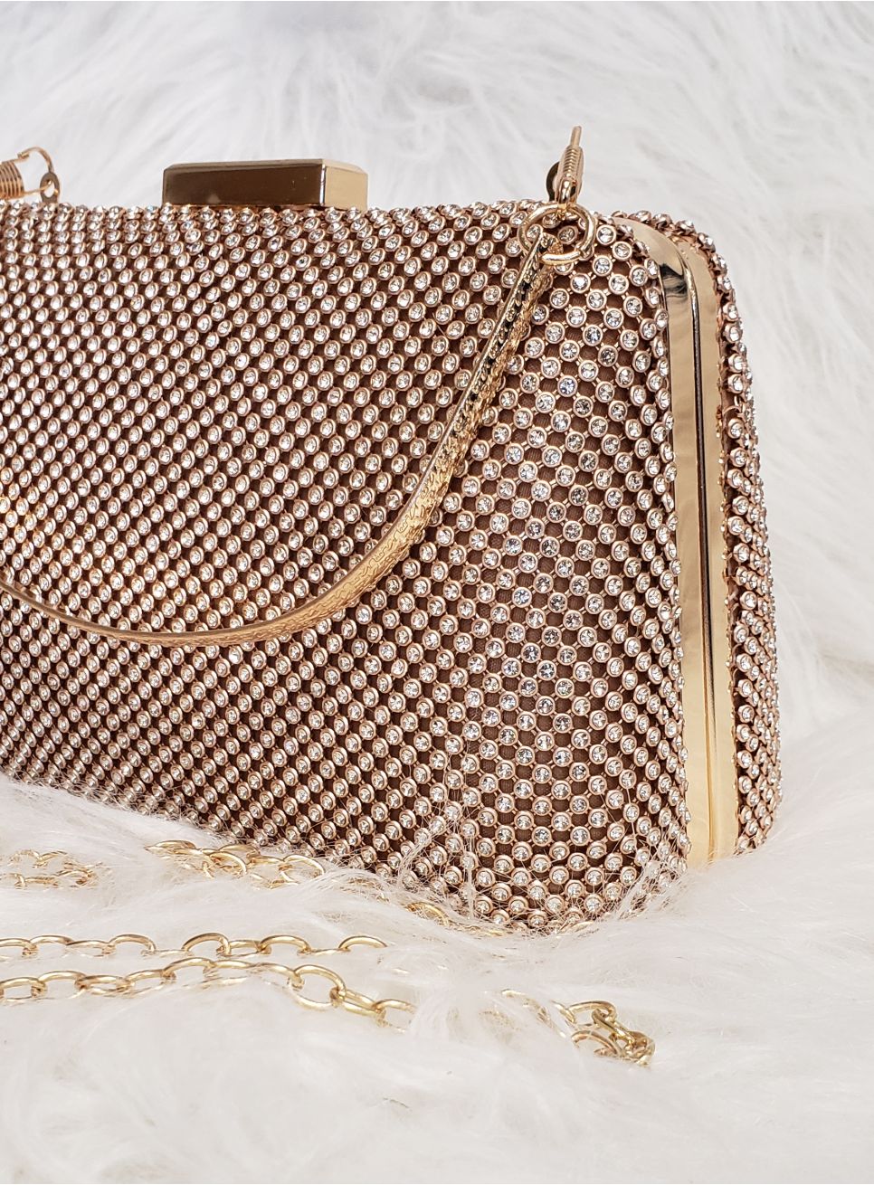 Sac De Soirée Femme Kaever - Satin & Strass | Chaîne Amovible | Mariage, Fête | Multi-couleurs