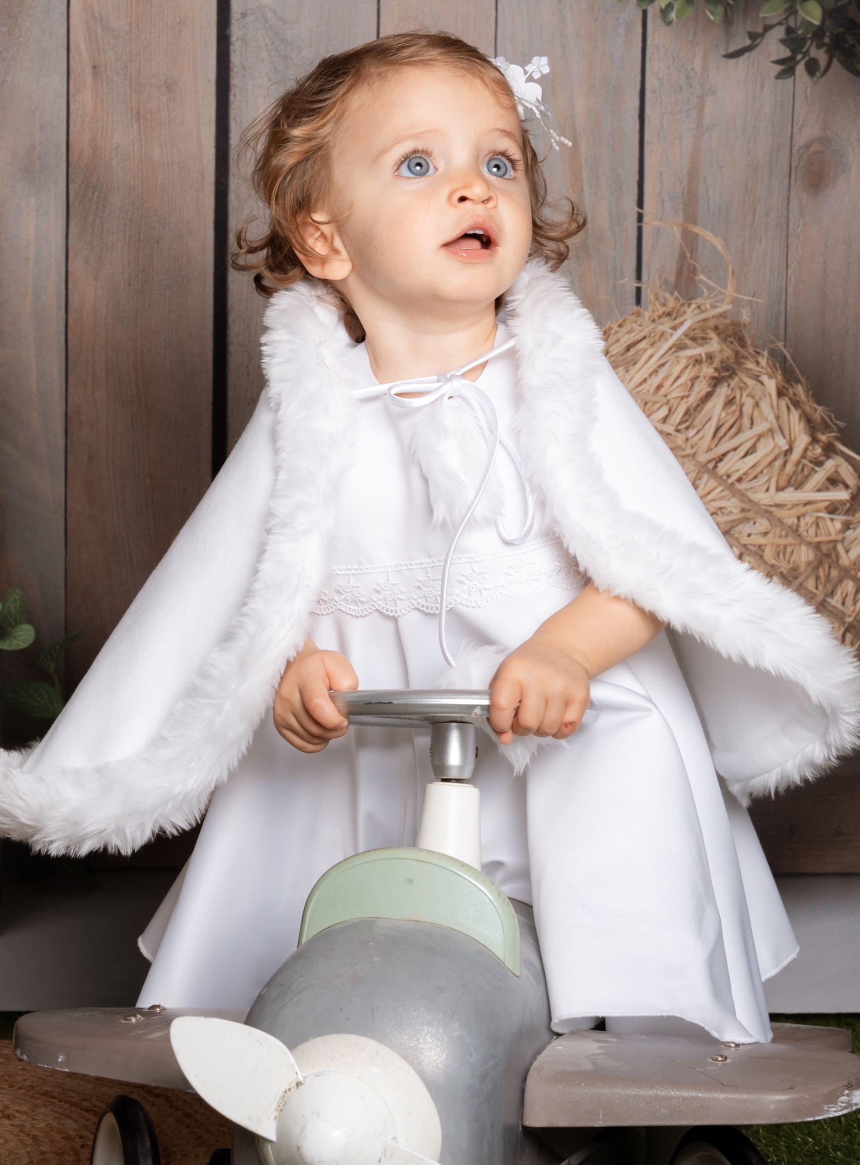 Manteau fourrure synthétique pour fille blanc