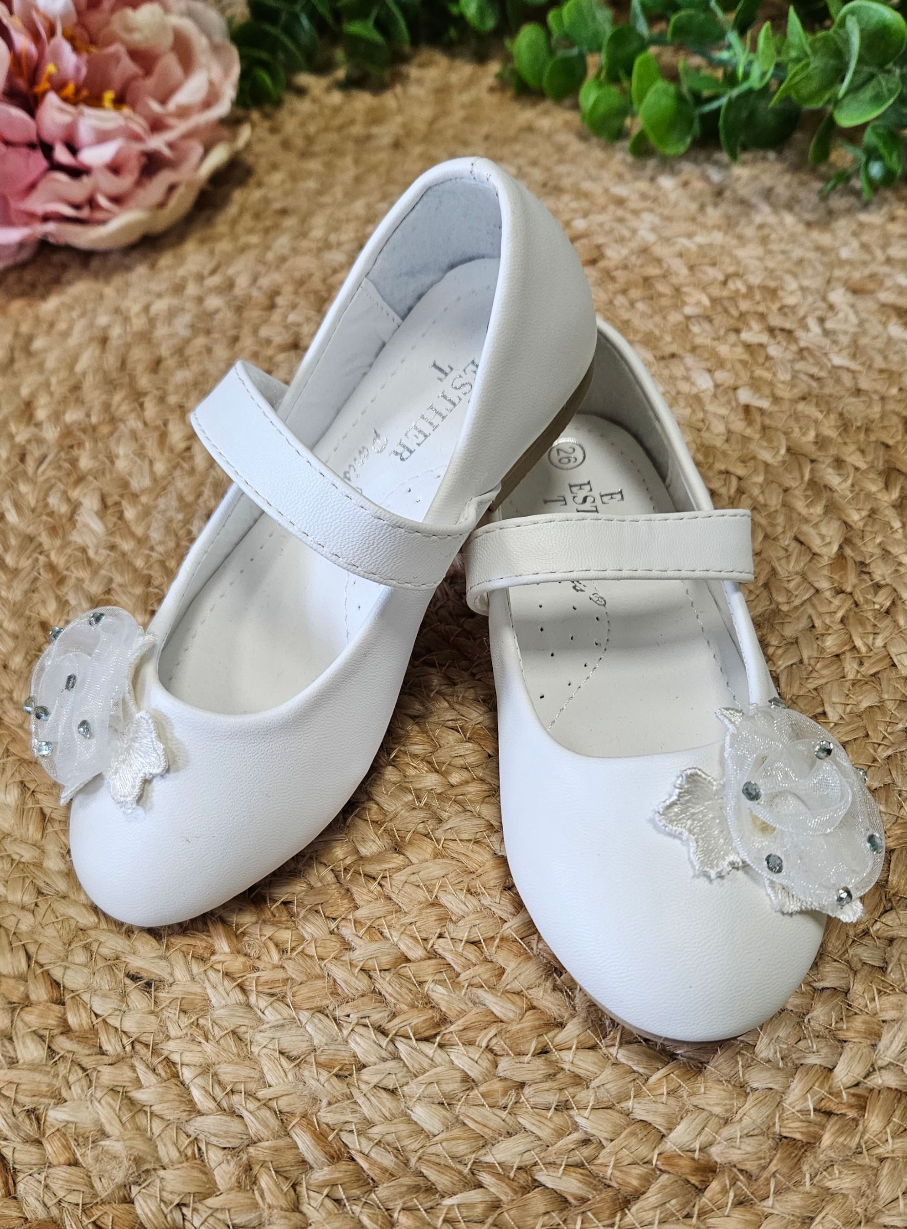 Ballerines Pour Fille En Cuir Verni - Blanc, Tailles 26 à 37 - Idéal Cérémonie, Confortables Et élégantes