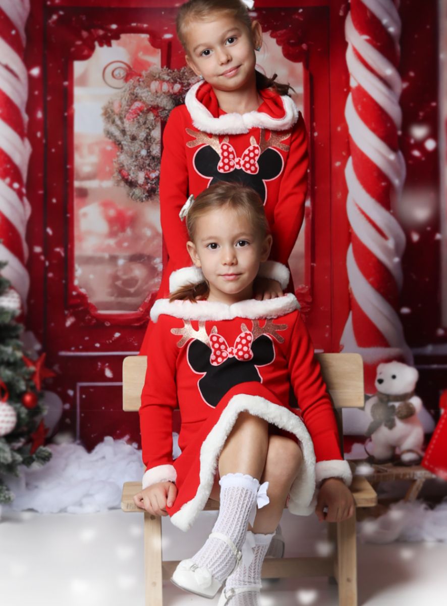 Robe De Noël Rouge Avec Manteau Ivoire Pour Fille - Taille 24 Mois, Marque Maggie & Zoe, Neuf Avec étiquettes