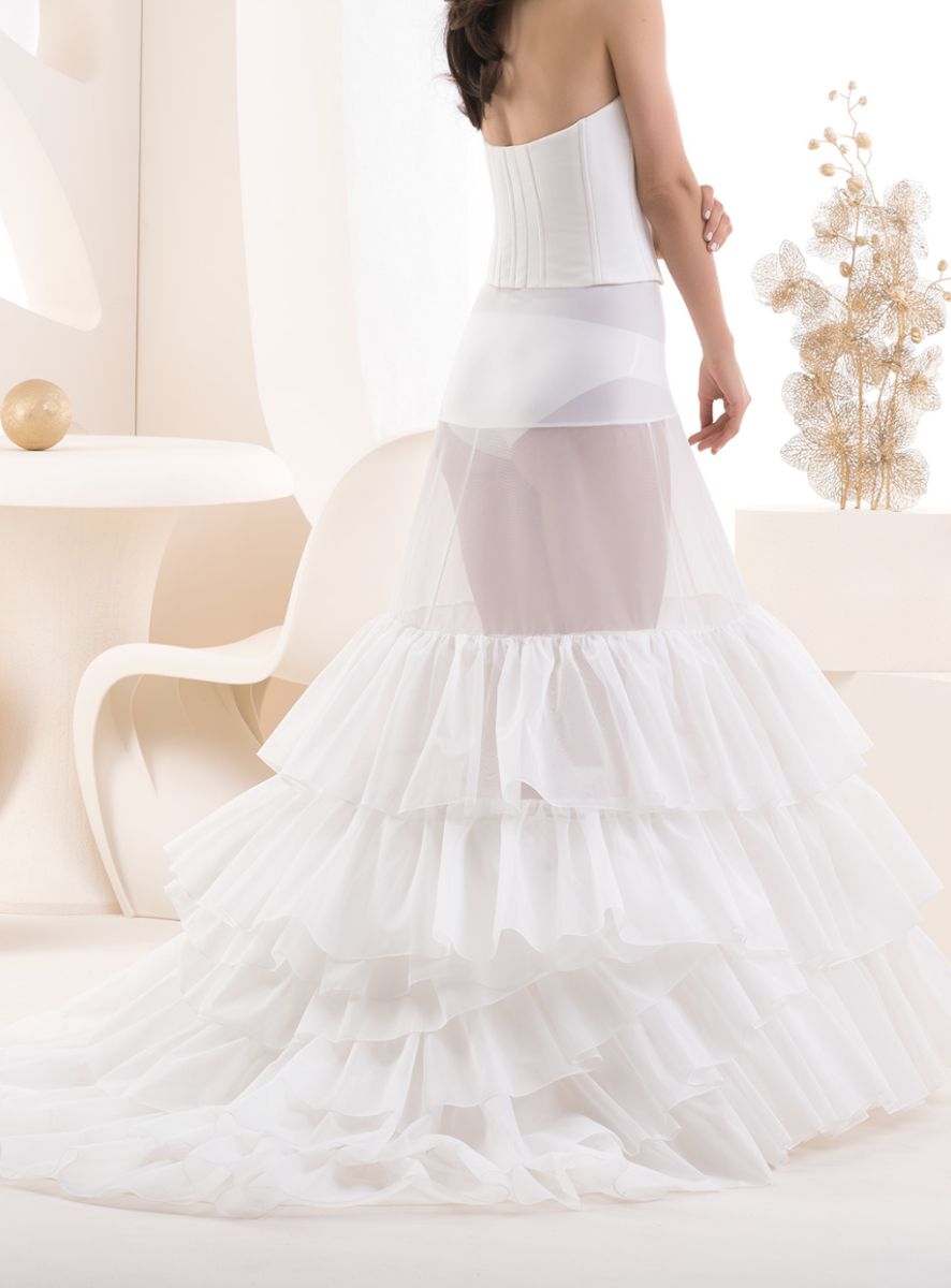 Jupon De Mariée Avec Cerceaux - Taille élastique, Traîne Et 2 Cerceaux - Pour Robe De Bal, Princesse, Soirée