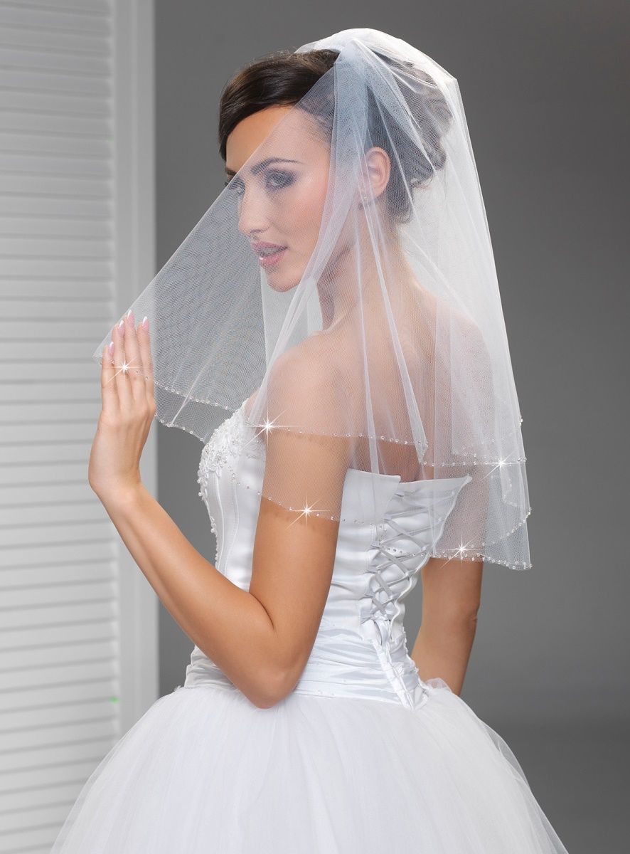 A -Bandeau en perles pour mariée,couvre chef en dentelle,voile de