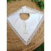 Bavoir bébé original dentelle Anaé - Personnalisable Blanc