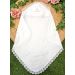 Linge lange carré  dentelle large - Personnalisable Blanc