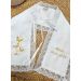 Etole de baptême satin et dentelle - Personnalisable Blanc