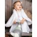 Cape blanche polaire et fourrure pour fille