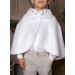Cape de bapteme satin blanc - Personnalisable