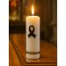 Bougie deuil ruban noir personnalisable