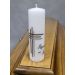 Bougie deuil  "Repose en Paix" avec Croix Moderne personnalisable Blanc