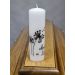 Bougie de deuil Fleurs coeur Repose en paix personnalisable Blanc