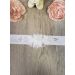 Ceinture dentelle perlée et fleurs centrée - Collection Création Blanc