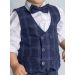 Gilet + noeud papillon bébé garçon écossais bleu marine Mario