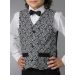 Gilet garçon + noeud papillon volutes florales noir