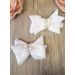 Lot de 2 noeuds avec ruban et perles avec velcro Blanc