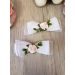 Lot de 2 noeuds avec ruban et fleurs avec velcro Blanc
