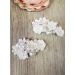 Lot de 2 compositions de fleurs et perles avec velcro Blanc