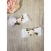Lot de 2 noeuds avec ruban et fleurs Blanc