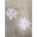 Lot de 2 fleurs tissu et perles Blanc