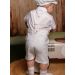 Salopette bermuda en lin blanc bébé et petit garçon collection Noam