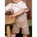 Salopette short en lin beige bébé garçon Collection Noam