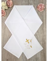 étole  de communion " Croix et colombe" personnalisable