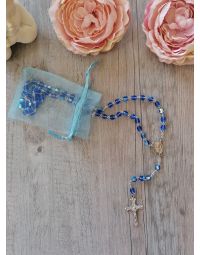 Chapelet miséricorde et Jean Paul II perles transparentes