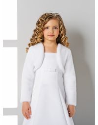veste fourrure blanche fille mariage cérémonie soirée