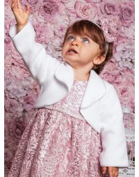 Veste blanche bébé baptême mariage en polaire blanche ou ivoire