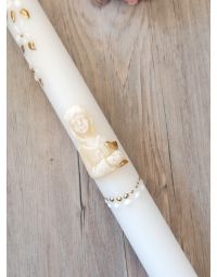Bougie de communion pour fille. blanc