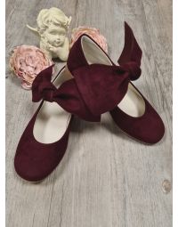 Chaussures de soirée pour fille en nubuck bordeaux ou marine
