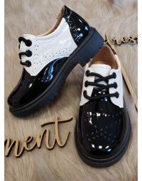 Chaussures derbies noir et blanche mixte pour fille et garçon