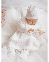 Robe bébé crochet manches longues avec son bonnet