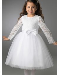 Robe cérémonie fille blanche tulle paillette Lika