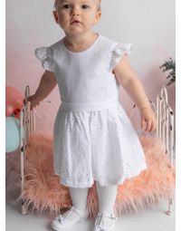 Robe baptême mariage vintage broderie anglaise pour bébé et petit fille