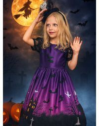 Tenue d'Halloween Robe chic Imprimée Chauve-souris
