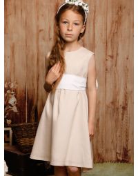 Robe fille lin avec ceinture de cortège